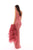 Tarik Ediz - 93708 Lace Illusion/Deep V-neck Dress With Feather Boa
