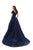 Tarik Ediz - 93709 Ruched Jacquard Trumpet Dress With Overskirt