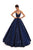 Tarik Ediz - 93710 Plunging V-neck Jacquard Pleated Ballgown