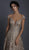 Tarik Ediz - 93739 Floral Lace Illusion Neck A-line Dress In Gold