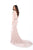 Tarik Ediz - 93742 Embellished Deep V-neck Trumpet Dress In Pink
