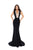 Tarik Ediz - 93744 Bead Embellished Fitted Evening Gown In Black