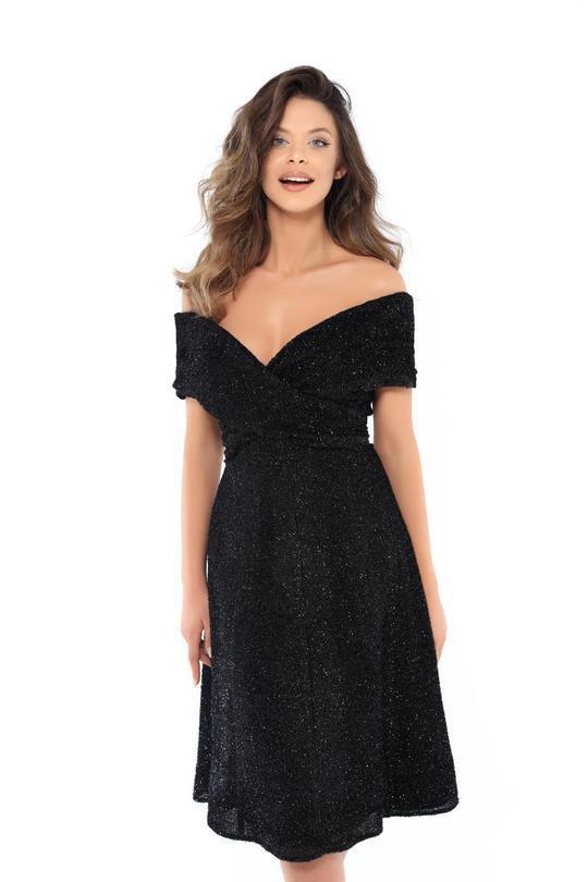 Tarik Ediz - 93750 Lace Off-Shoulder Empire Waist A-line Dress