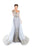 Tarik Ediz - 93754 Illusion Jewel Lace Embroidered Evening Gown In Blue and Gray
