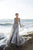 Tarik Ediz - 93754 Illusion Jewel Lace Embroidered Evening Gown In Blue and Gray