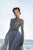 Tarik Ediz - 93754 Illusion Jewel Lace Embroidered Evening Gown In Blue and Gray