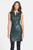 Donna Morgan - D2649M Textured Faux Leather Sheath Dress in Green