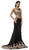 Dancing Queen - 9391 Laced High Neck Two-Piece Mermaid Prom Dress