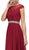 Dancing Queen - 9400 Illusion Neckline Beaded Belt A-Line Dress In Red