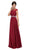 Dancing Queen - 9400 Illusion Neckline Beaded Belt A-Line Dress In Red