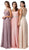Dancing Queen - 9400 Illusion Neckline Beaded Belt A-Line Dress In Nude And Pink
