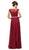 Dancing Queen - 9400 Illusion Neckline Beaded Belt A-Line Dress In Red