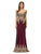 9405 Strapless Sweetheart Baroque Sheath Dress in Burgundy