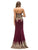 9405 Strapless Sweetheart Baroque Sheath Dress in Burgundy