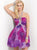 Blush - Floral Printed Cocktail Dress 9409 in Purple