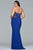 Faviana - Long jersey evening dress with sequin bodice 9412 in Blue