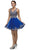 Dancing Queen - 9422 Metallic Embroidered V-Neck Tulle Cocktail Dress