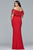 9422 Off Shoulder Lace Slit Evening Gown