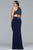 9423 Beaded Halter Gown with Slit
