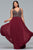 9424 Beaded Plunging V Neck Evening Gown