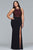 9425 Beaded Cut Out Jersey Evening Gown