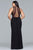 9425 Beaded Cut Out Jersey Evening Gown