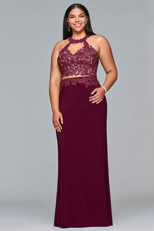 9427 Embroidered Two Piece Haler Gown