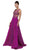 Dancing Queen - 9429 Embroidered V-Neck A-Line Long Prom Dress