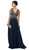 Dancing Queen - 9429 Embroidered V-Neck A-Line Long Prom Dress