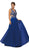 Dancing Queen - 9429 Embroidered V-Neck A-Line Long Prom Dress