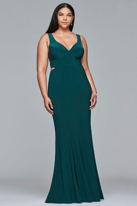 9429 Fitted V-Neck Evening Gown