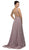 Dancing Queen - 9429 Embroidered V-Neck A-Line Long Prom Dress
