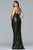 9430 Sequined Deep V-neck Sheath Dress