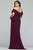 Faviana - 9441 Long Off-Shoulder Jersey Sheath Dress in Red