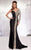 MNM Couture - 9441W Bedazzled Single Sleeve Sheath Dress In Black