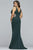 Faviana - 9448 Beaded Illusion Cutout Plunging V-Neck Gown in Green