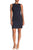 Donna Ricco - DR50022 Sleeveless Bateau Jacquard Sheath Dress In Blue and Black
