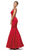Dancing Queen - 9454 Sweetheart Sheer Back Mermaid Prom Dress In Red