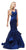 Dancing Queen - 9457 Sleeveless V-Neck Mermaid Evening Dress  in Blue