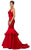 V-Neck Mermaid Formal Dress in Red