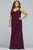 Faviana - 9458 Jewel Sprinkled Jersey Sheath Gown in Red