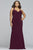 Faviana - 9458 Jewel Sprinkled Jersey Sheath Gown in Red