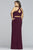Faviana - 9458 Jewel Sprinkled Jersey Sheath Gown in Red