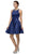 Crystal Ornate Jewel Neck Satin Cocktail Dress - ADASA