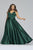 Faviana - 9466 Sleeveless Halter Satin Ballgown With Lace Up Back in Green
