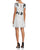 Aidan Mattox - Keyhole Floral A-Line Dress MD1E201162 In White and Black