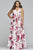 Faviana - 9468 Floral Halter A-Line Evening Dress in White and Print