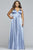 Faviana - 9469 Halter Neck Charmeuse A-line Dress in Blue