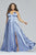 Faviana - 9469 Halter Neck Charmeuse A-line Dress in Blue