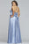 Faviana - 9469 Halter Neck Charmeuse A-line Dress in Blue